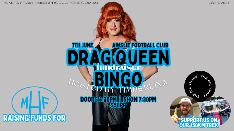 Drag Bingo Fundraiser | 7th June | Ainslie Football & Social Club, Canberra