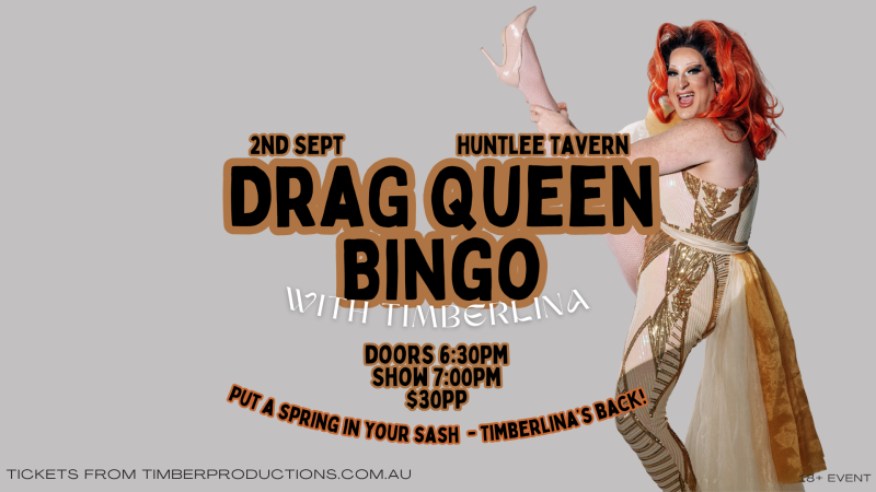 Drag Bingo with Timberlina | 2nd September | Huntlee Tavern