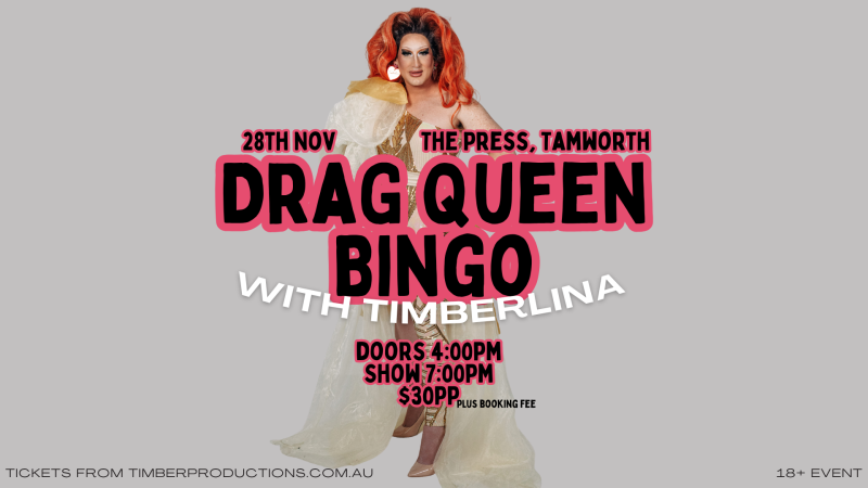 Drag Bingo with Timberlina | 28th November | The Press Basement Bar, Tamworth