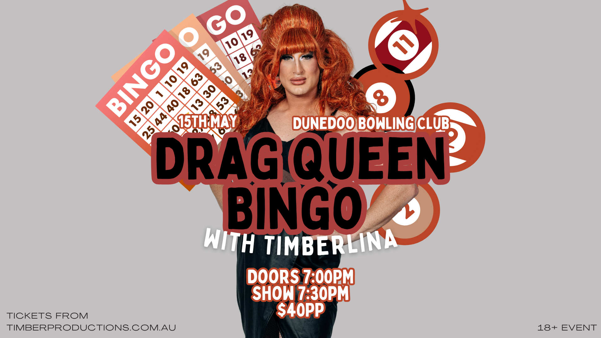 15th May | Drag Bingo with Timberlina | Dunedoo Bowling Club