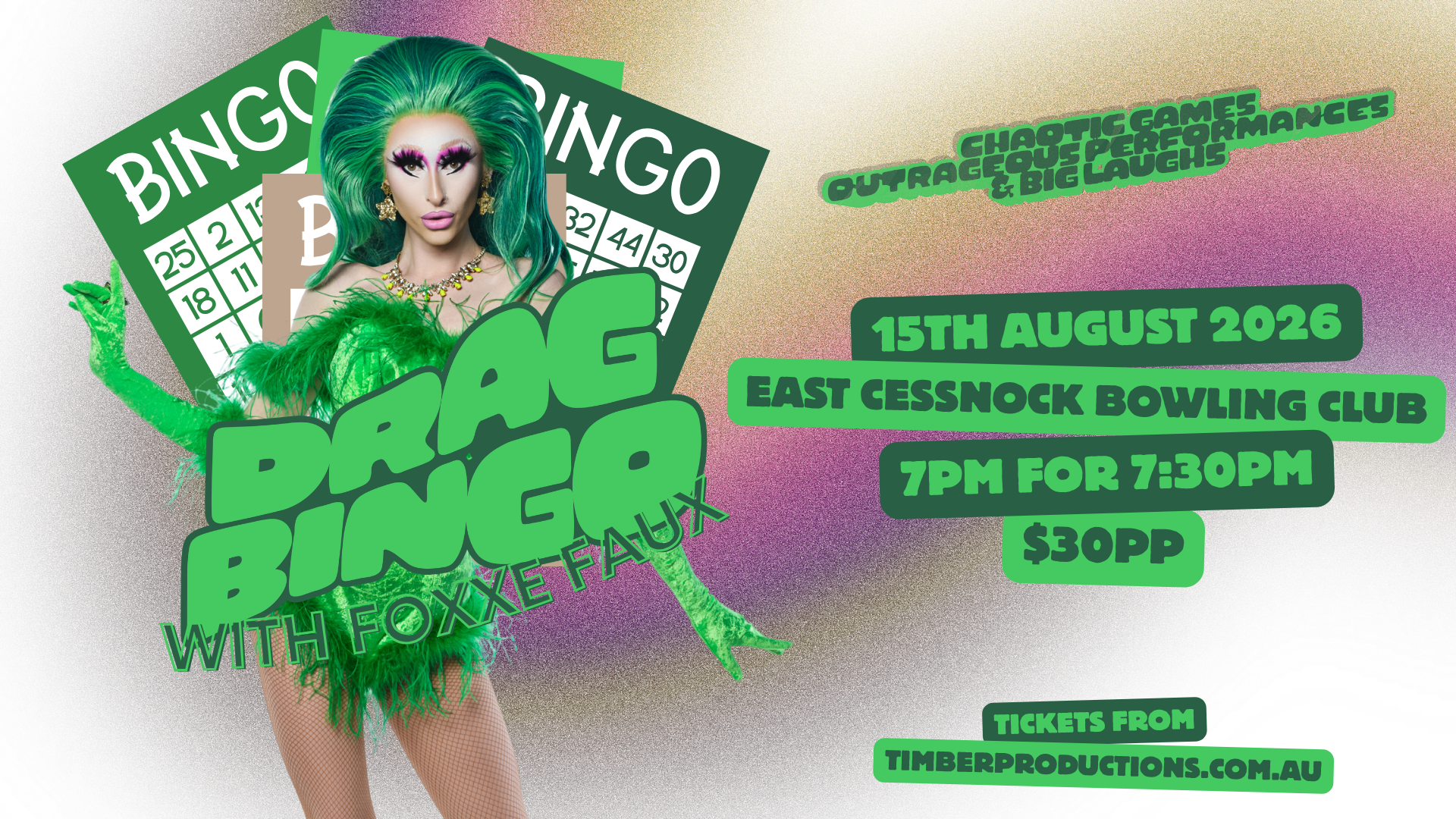 Drag Bingo with Foxxe Faux | 15th August | East Cessnock Bowling Club